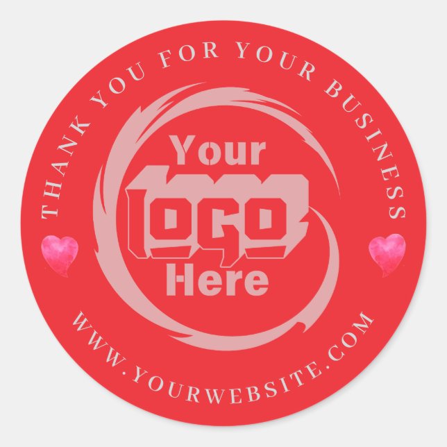 Kundenspezifische Firmenlogos Vielen Dank für Ihr  Runder Aufkleber (Vorderseite)
