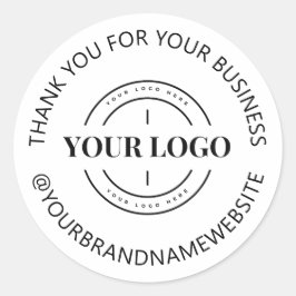 Kundenspezifische Firmenlogos Vielen Dank für Ihr  Runder Aufkleber