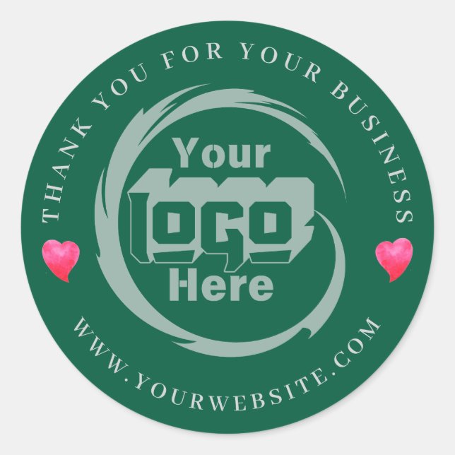 Kundenspezifische Firmenlogos Vielen Dank für Ihr  Runder Aufkleber (Vorderseite)