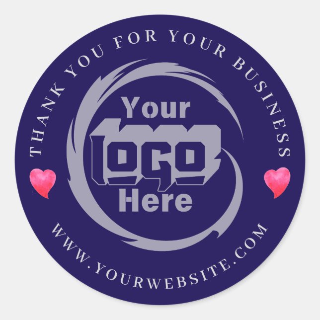 Kundenspezifische Firmenlogos Vielen Dank für Ihr  Runder Aufkleber (Vorderseite)
