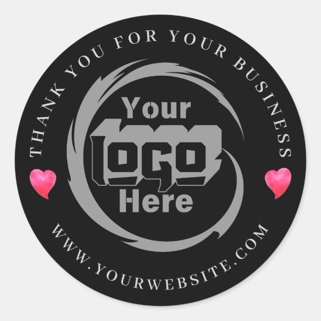 Kundenspezifische Firmenlogos Vielen Dank für Ihr  Runder Aufkleber (Vorderseite)