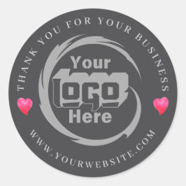 Kundenspezifische Firmenlogos Vielen Dank für Ihr  Runder Aufkleber