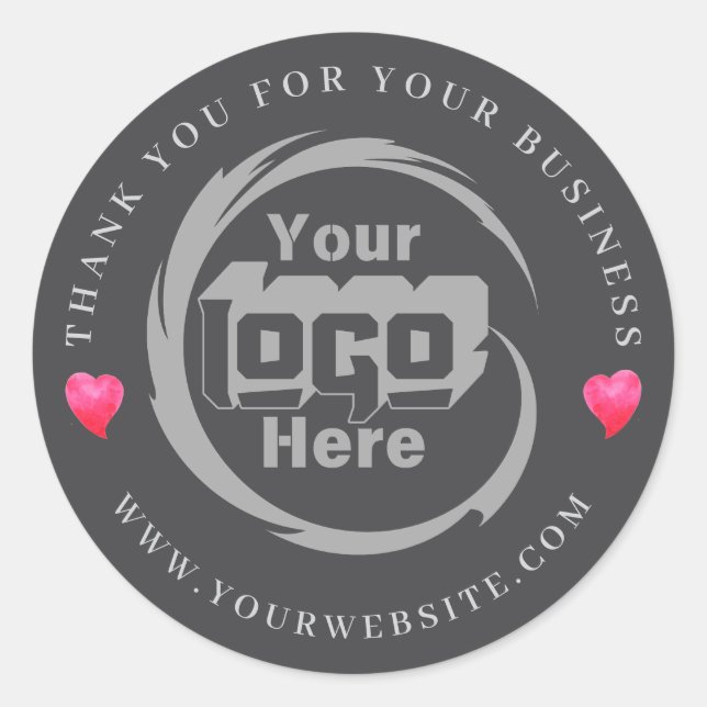 Kundenspezifische Firmenlogos Vielen Dank für Ihr  Runder Aufkleber (Vorderseite)