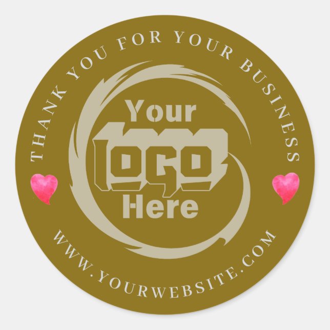 Kundenspezifische Firmenlogos Vielen Dank für Ihr  Runder Aufkleber (Vorderseite)