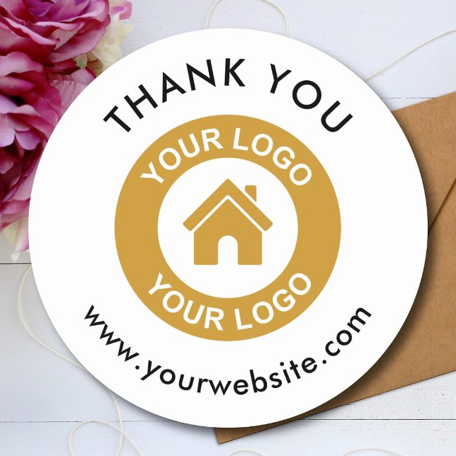 Kundenspezifische Firmenlogos Vielen Dank, Website Runder Aufkleber (Von Creator hochgeladen)
