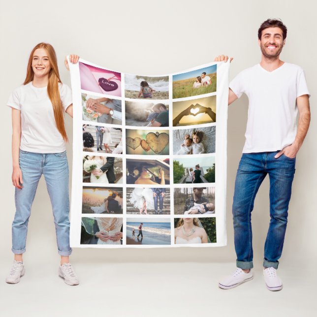 Kundenspezifische Foto-Collage Fleecedecke (Beispiel)