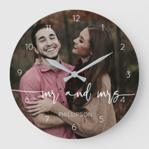 Kundenspezifische Foto-Geschenk für zwei Personen Große Wanduhr