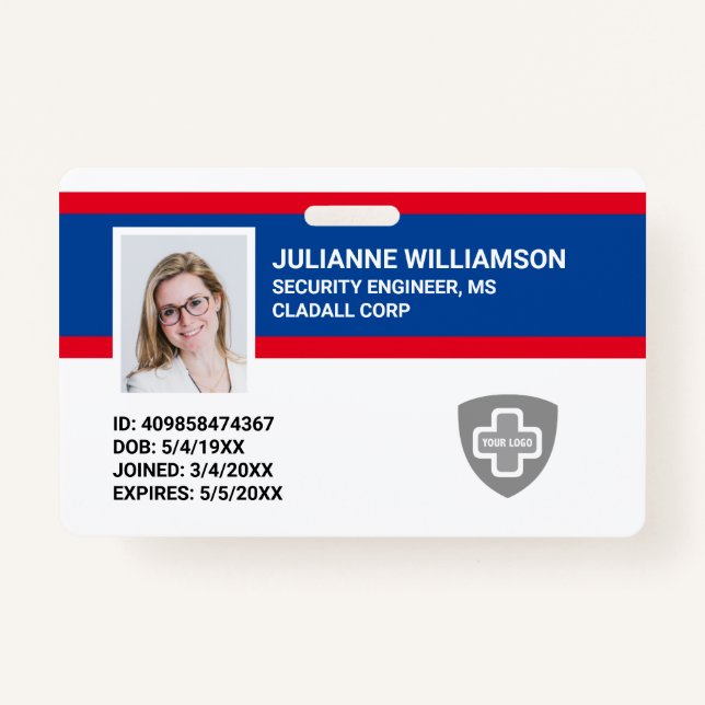 Kundenspezifische Foto-ID, Barcode- und Logo-Firma Ausweis (Vorderseite)