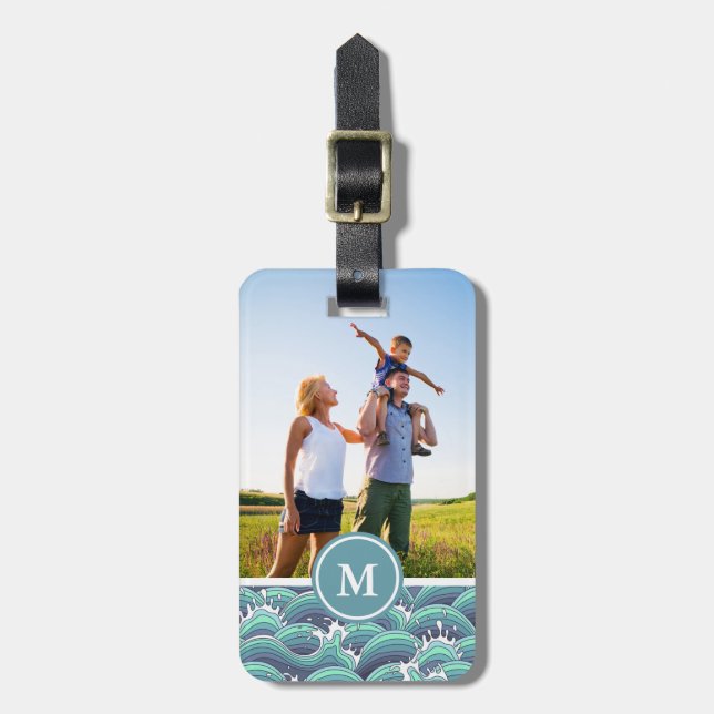 Kundenspezifische Foto-u. Monogramm-dekorative Gepäckanhänger (Vorderseite vertikal)