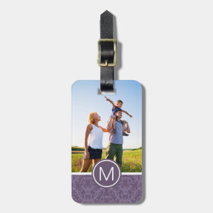 Kundenspezifische Foto- u. Monogrammlila Gepäckanhänger