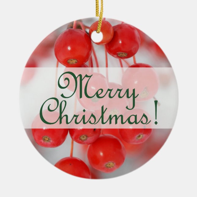 Kundenspezifische frohe Retro Weihnachten 2016 mit Keramik Ornament (Vorne)