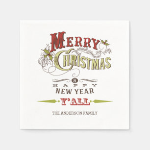 Kundenspezifische frohe Weihnachten Sie Serviette