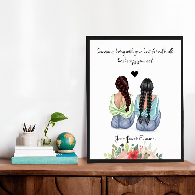 Kundenspezifische Geschenke für Ihren besten Freun Poster (Personalised gift for your best friend - choose your quote, Print for best friends)