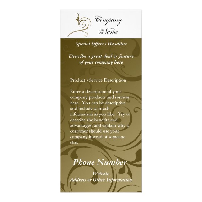 Kundenspezifische Gestell-Karte, Werbekarte (Vorne)