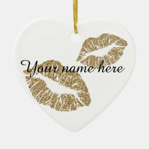 Kundenspezifische Glitzer-Lippenverzierung Keramik Ornament