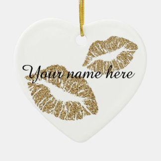 Kundenspezifische Glitzer-Lippenverzierung Keramik Ornament