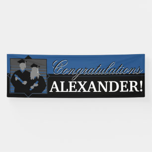 Kundenspezifische Glückwunsch-Abschluss-Blaufahne Banner