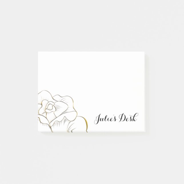 Kundenspezifische Gold-Rose-Nachhinweise Post-it Klebezettel (Vorderseite)