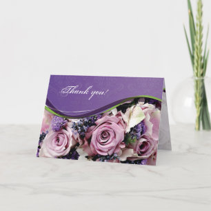 Kundenspezifische Grußkarte für Rose und Lavendel Dankeskarte