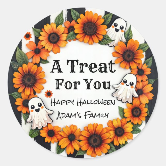 Kundenspezifische Halloween-Party-Gefälligkeit - " Runder Aufkleber (Vorderseite)