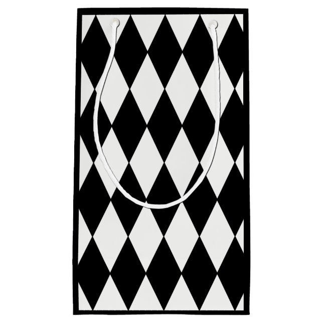 Kundenspezifische Harlekin-schwarzer Kleine Geschenktüte (Vorderseite)