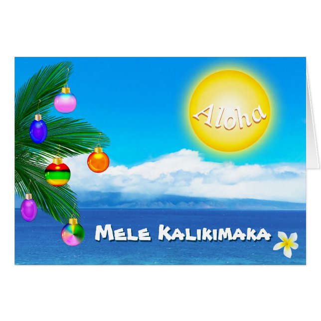 Kundenspezifische hawaiische Weihnachtskarten Mele (Vorderseite (Horizontal))