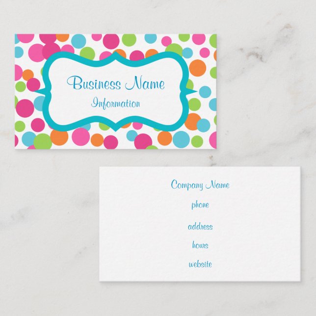Kundenspezifische, helle Dots Business Cards Visitenkarte (Vorne/Hinten)