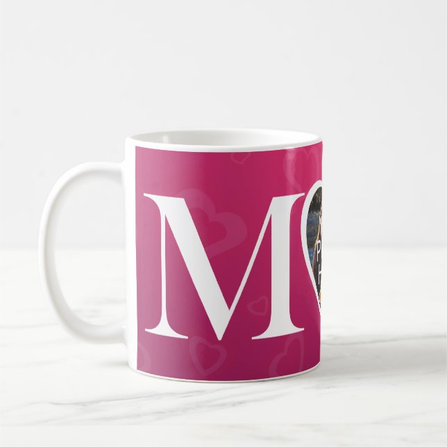 Kundenspezifische Herz M MAMA Foto-Tasse des Tasse (Links)