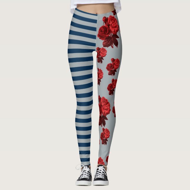 Kundenspezifische Hintergrundfarbeblauer Leggings (Vorderseite)