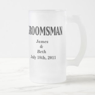 Kundenspezifische Hochzeits-Trauzeuge-Bier-Tasse Mattglas Bierglas