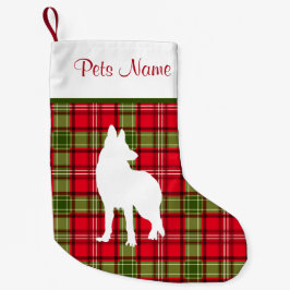 Kundenspezifische Hundezucht-rotes u. grünes Kleiner Weihnachtsstrumpf