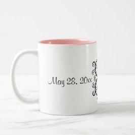 Kundenspezifische Jungvermählten-Braut und Zweifarbige Tasse