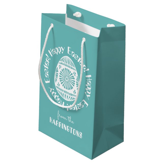 Kundenspezifische kleine Geschenktasche Ostereies Kleine Geschenktüte (Rückseite Schrägansicht)