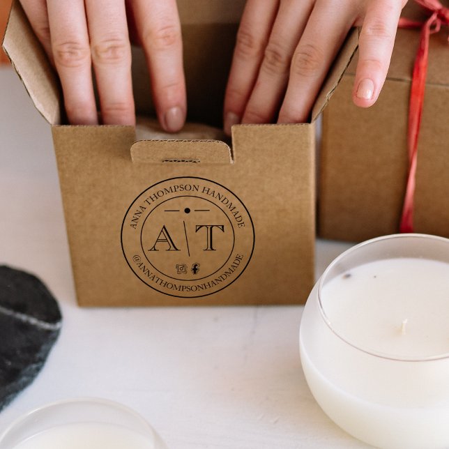 Kundenspezifische KMU-Monogramm mit sozialen Medie Gummistempel (Von Creator hochgeladen)