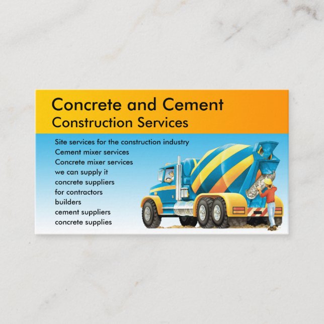 Kundenspezifische konkrete Bau-Dienstleistungen Visitenkarte (Vorderseite)