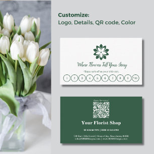 Kundenspezifische Kundenkarte Grün/Weiß Florist Treuekarte