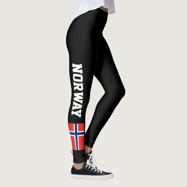 Kundenspezifische Leggings Norwegen-Flagge für (Rechts)