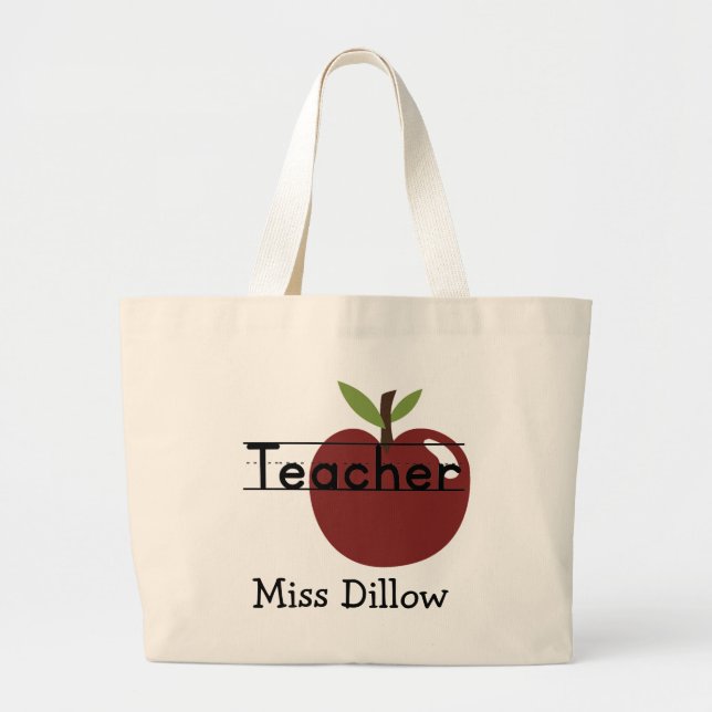 Kundenspezifische Lehrer-Apple-Taschen-Tasche Jumbo Stoffbeutel (Vorne)