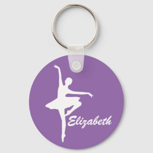 Kundenspezifische lila Ballerina Schlüsselanhänger