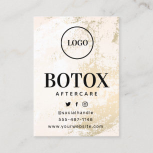Kundenspezifische Logo-Gold-Paste-Botox-Aftercare- Visitenkarte