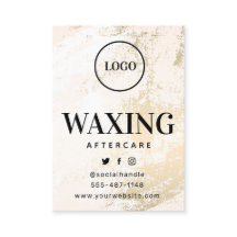 Kundenspezifische Logo Gold Waxing Aftercare Card