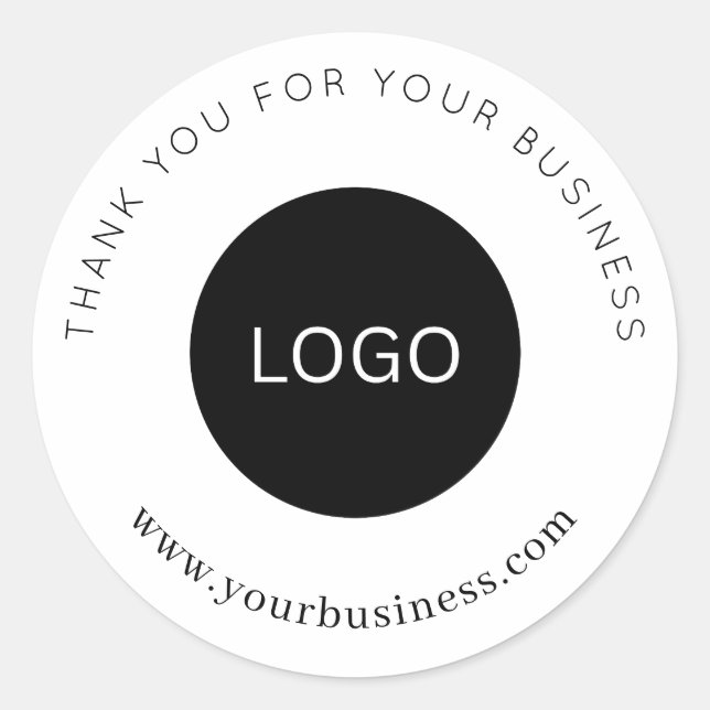 Kundenspezifische Logos Danke für Ihr Business Juw Runder Aufkleber (Vorderseite)