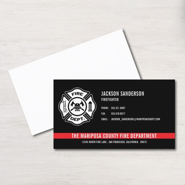 Kundenspezifische Logos für die Feuerwehr Visitenkarte (Firefighter Fire Department Custom Logo Business Card)