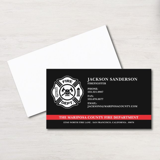 Kundenspezifische Logos für die Feuerwehr Visitenkarte (Firefighter Fire Department Custom Logo Business Card)