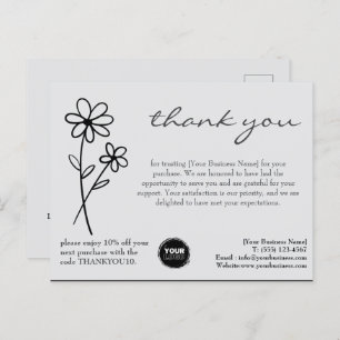 Kundenspezifische Logos und QR-Code Vielen Dank Postkarte