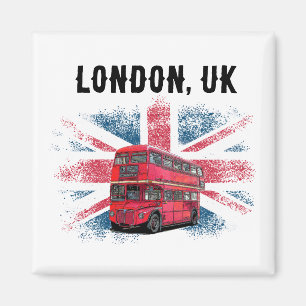Kundenspezifische Londoner Red Bus Union Jack Souv Magnet