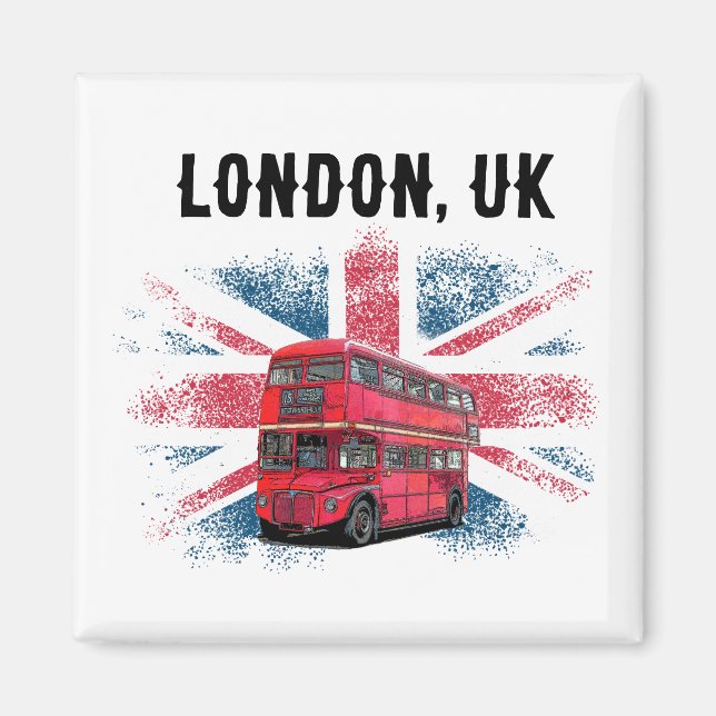 Kundenspezifische Londoner Red Bus Union Jack Souv Magnet (Vorne)