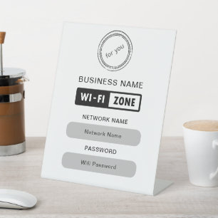 Kundenspezifische Markenbezeichnungen Wifi-Details Sockelschild