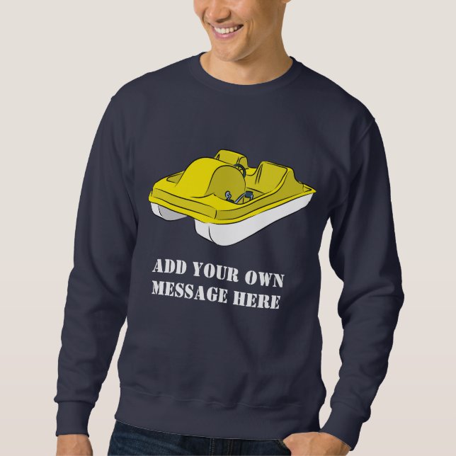 Kundenspezifische Meldung für Gelb- und Weißpannen Sweatshirt (Vorderseite)