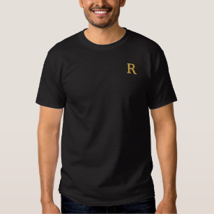 Kundenspezifische Mens bestickte Imitat Gold Monog Besticktes T-Shirt